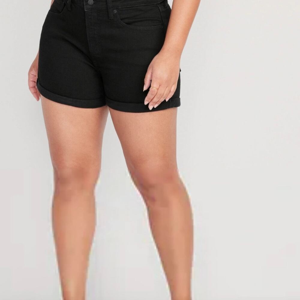 Old Navy Plus OG Straight High Rise Jean Denim Short Women's 3X Black
